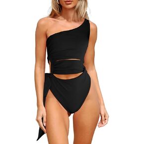 HYPERFIRE Women's Sexy Cut Out One Shoulder One Piece Swimsuit Tummy Control Bathing Suit Swimwear in Kuwait