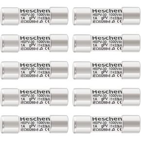 Solar DC1000V PV Fuse, Photovoltaic Fuses, gPV Type Fuse Link, HSPV-30, 10 * 38mm, 1A 1000VDC, I1 33kA, for Solar PV System Protection, 10PCS