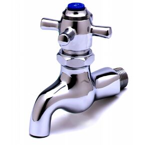 T&S Brass B-0708 Sill Faucet, Self-Closing, 1/2-Inch Npt Male Inlet, 3-7/8-Inch Wall To Center Of Spout