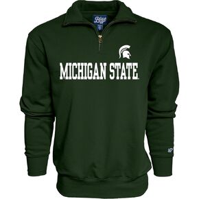 Blue 84 Men's Michigan State Spartans Quarter Zip Sweatshirt Team Color, Team Color, Large
