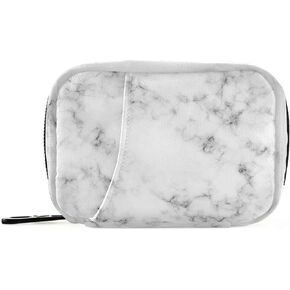 xigua Marble Travel Pill Organizer Moisture Proof Pill Box Purse Daily Pill Case for Vitamins, Medication and Supplements