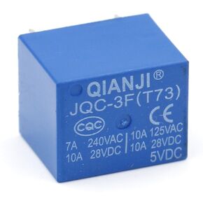 Baomain PCB Power Relay JQC-3F (T73) 5VDC SPST 7A 250VAC 10A 125VAC/28VDC 5 Pins Pack of 10