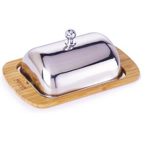 MERCIER Bamboo Butter Dish with Stainless Steel Lid