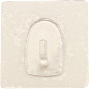 BANBERRY DESIGNS Pack of 12 Utility Hooks - Clear Plastic Hangers - Non-Adhesive - 2.75" Square - Strong & Reusable - Practical Home Accessory - Holds up to 1 Pound - Sticks to Smooth Surfaces