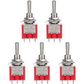 Rocker Toggle Switch, 5PCS MTS 303 Mini Toggle Switch 3PDT 9 Pin3 Position ON OFF ON, Hand Controlled Mechanical Valve