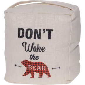 Don't Wake The Bear Door Stop - Cute Animal Door Stopper Home Decor - Decorative Door Stops for Bear Lover