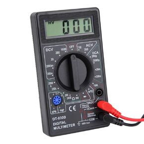 830B Digital Multimeter Voltmeter Multifunctional Portable Ammeter Ohmmeter Current Voltage Tester Overload Function with LCD Display Test Wires
