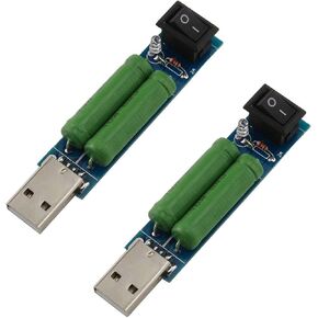 E-outstanding 2pcs Load Resistance Module 5V1A/2A Switchable Load Resistance Discharging Ageing Resistance Electronic Load Detector USB Mini Battery Load Tester Power Bank Discharge Resistor