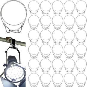 Tandefio 30 Pcs 32" Safety Cable with Loop Stainless Steel Security Wire Security Cable with Lock Stainless Steel Safety Rope for Stage Lighting Luggage DJ Lighting Bike Bicycle 110lb Load Capacity