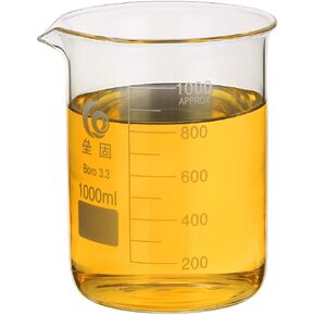 PATIKIL 3000ml Low Form Glass Beaker, 1Pcs 3.3 Borosilicate Glass Beakers Graduated Measuring Cup with Spout for Lab Experiment, Cooking and Baking, Clear