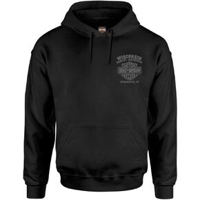 Harley-Davidson Men's Halo Willie G Skull Poly-Blend Pullover Hoodie, Black