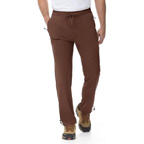 Rdruko Men's Quick Dry Hiking Pants Lightweight Stretch Elastic Waist Water Resistant Pants with Zipper Pockets for Outdoor