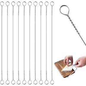 10 Packs Cheese Slicer Wire,5.7 Inch Cheese Slicer Wire for Block Cheese,Stainless Steel Cheese Cutter Wire,Cheese Wire Replacement Set(Silver)