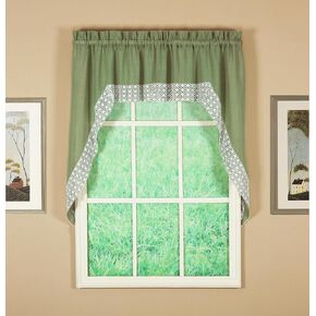 Today's Curtain, Salem Macramé Trim Swag 38", French Vanilla, 60" W x 38" L