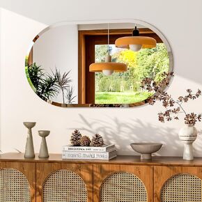Oval Bathroom Mirror 20" x 28" Frameless Bathroom Mirrors for Over Sink Wall-Mounted Mirrors for Bedroom Living Room