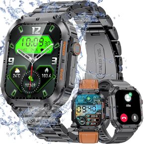 710mah Military Smart Watch for Men(Answer/Dial Calls),100 Days Standby Battery Life,1.85"HD Smartwatch with AI Voice, Health and Fitness Tracker Compatible for iOS & Android Sports Watches
