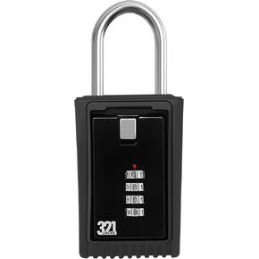 Key Lock Box LB-003 - Hide a Key Outside for Your House - Realtor, Spare Key, Contractor, Rental, Key Storage - Lockbox Combination Shackle Fence Mount, Door Knob Mount (1 Pack) (1)