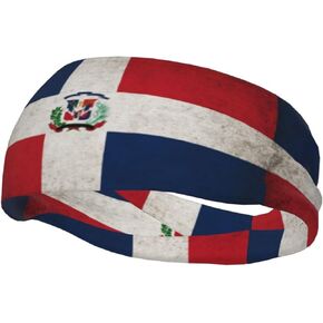 Cute Dominican Flag Headbands Flag Sweatband Sports Headband for Men Women Cycling,Running, Guys, Working Out