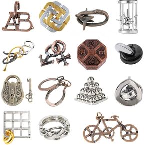 28 pcs IQ Test Puzzle Metal Wire Puzzles Mind Game Educational Toys High Difficulty Brain Teaser Puzzle Toy for Kids and Adults - Explore Creativity and Problem Solving. Gift Desk Puzzles