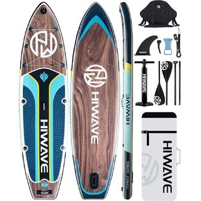 Inflatable Stand Up Paddle Board 11’*34"*6" Sup Board, 350lbs Capicity, Pet Friendly Paddle Board for Ocean&Lake, w/Kayak Seat, 4pc Kayak Loating Paddle