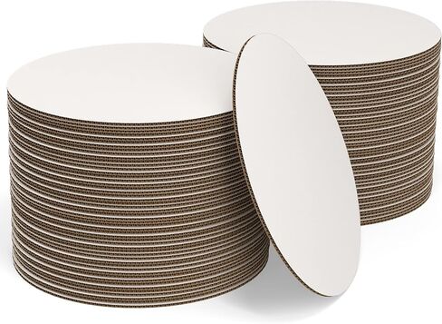 White Cake Boards Round | 25 Pack – 8 Inch | Cardboard Cake Rounds Circles | Disposable Cake Platter Board Base Tray | Cake Decorating Supplies | Cake Plate Accessories in Saudi Arabia