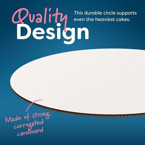 White Cake Boards Round | 25 Pack – 8 Inch | Cardboard Cake Rounds Circles | Disposable Cake Platter Board Base Tray | Cake Decorating Supplies | Cake Plate Accessories in Saudi Arabia
