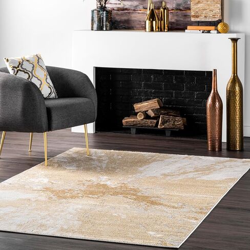 nuLOOM Cyn Contemporary Abstract Area Rug, 3x5, Gold in Saudi Arabia