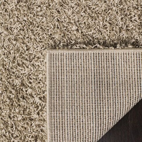 SAFAVIEH Athens Shag Collection Area Rug - 6' x 9', Beige, Non-Shedding & Easy Care, 1.5-inch Thick Ideal for High Traffic Areas in Living Room, Bedroom (SGA119G) in Saudi Arabia