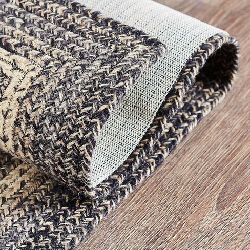 VHC Brands Sawyer Mill Black White Jute Rug Rect w/Pad 24x36 in Saudi Arabia
