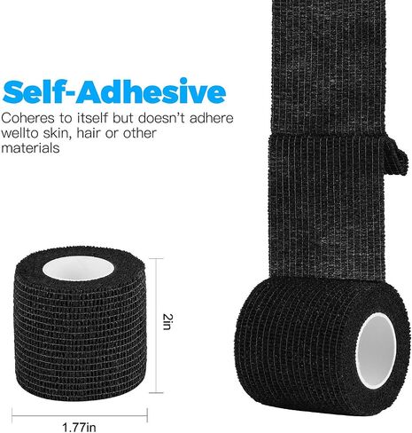 Bandage Wrap 24 Pack Self Adherent Wrap Breathable Self Adhesive Bandage Wrap Rolls Cohesive Bandage Athletic Elastic First Aid Tape for Stretch Athletic, Ankle Sprains, Swelling, Sports 2" x 5 yds in Saudi Arabia
