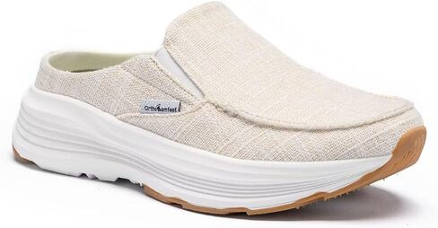 OrthoComfoot Women's Orthopedic Slip-On Loafers Walking Shoes: Comfortable Arch Suppor Slippers for Plantar Fasciitis, Casual Soft Orthotic Shoes for Foot and Heel Pain Relief in Saudi Arabia