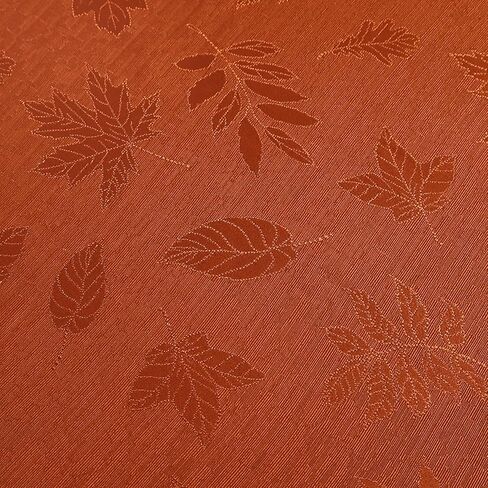 smiry Fall Table Runner, 13x72 Inch Autumn Leaves Damask Table Runner, Fabric Table Runner for Harvest Parties, and Thanksgiving Dinner, Rust in Kuwait