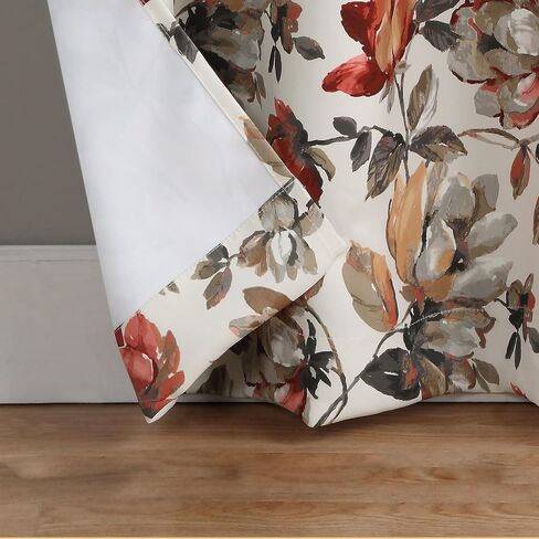 ستارة Sun Zero Irma Vintage Floral التعتيم بحلقات معدنية، مقاس 40 بوصة × 84 بوصة، حجري in Saudi Arabia