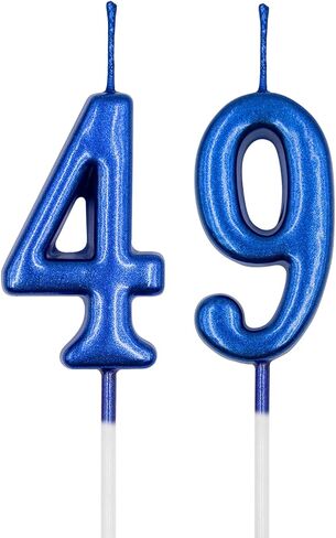 شموع عيد الميلاد 49 و94، شمعة زرقاء رقم 49 94 للكيك، زينة لتزيين كعكة عيد ميلاد سعيد لمستلزمات حفلات الاحتفال بالذكرى السنوية لعيد الميلاد in Saudi Arabia