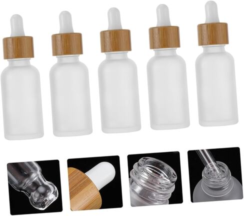 5Pcs Glass dropper bottle with lid 1 oz travel bottles empty sample glass pipette dropper perfume cosmetic leak proof travel bottles dropper bottles dispenser delicate in Kuwait
