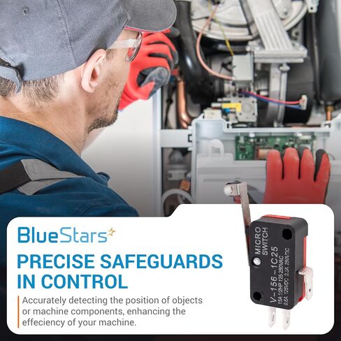 BlueStars Pack of 10 V-156-1C25 Micro Limit Switch Blade Momentary 250VAC/125VDC 15A Perfect for Arduino, Appliance and General Electrical Equipment Supplies in Saudi Arabia