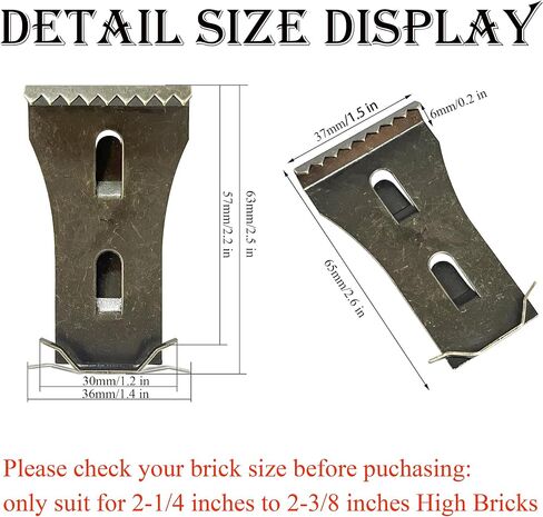 20 PCS Brick Hook Clips – Upgrade Versatile Damage Free Brick Wall Hangers -Fit for 2-1/4 inches to 2-3/8 inches High Bricks/Antique Brass in Saudi Arabia