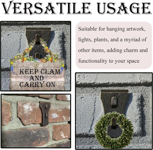 20 PCS Brick Hook Clips – Upgrade Versatile Damage Free Brick Wall Hangers -Fit for 2-1/4 inches to 2-3/8 inches High Bricks/Antique Brass in Saudi Arabia