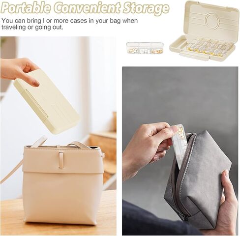 Weekly Pill Organizer 3 Times a Day, Pill Cases Organizers 7 Day, Removable Medicine Pill Prganizer with Separate Container, Medicine Organizer Box,Travel Pill Case to Hold Vitamins and Medication in Saudi Arabia
