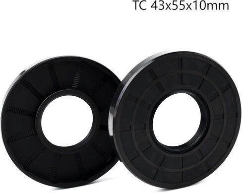 XiKe Oil Shaft Seal, Lip Seals, TC 45x55x12mm Nitrile Rubber Cover Double Lip with Spring, Oil Seals for Bearing Shafts,Rotating Shafts,etc., Black Pack of 2 in Saudi Arabia