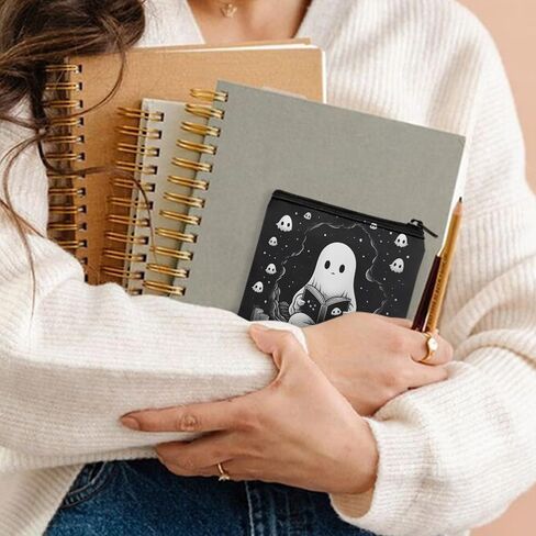 Xhuibop Cartoon Ghost Sanitary Napkin Storage Bag for Women Portable Sanitary Pad Bags Pouch with Zipper Soft Mini Cosmetic Bag for Purse First Period Gifts for Girls in Kuwait