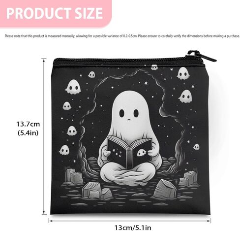 Xhuibop Cartoon Ghost Sanitary Napkin Storage Bag for Women Portable Sanitary Pad Bags Pouch with Zipper Soft Mini Cosmetic Bag for Purse First Period Gifts for Girls in Kuwait