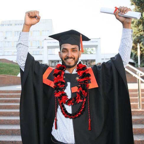 2024 Graduation Leis مصنوع يدويًا شريط التخرج Lei المضفر حبال الشرف مع شرابات للنساء والرجال هدية التخرج ملحقات الحفلات للطلاب لوازم زينة الحفلات (الأزرق والأصفر) in Kuwait