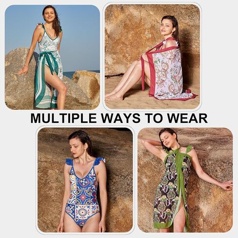 بدلة سباحة نسائية قطعة واحدة مع غطاء للتخسيس بدلة استحمام مع سارونج قطعتين ملابس سباحة ملفوفة للنساء بدلة سباحة قطعة واحدة مع مجموعة تغطية لباس سباحة أحمر زهري كبير in Kuwait