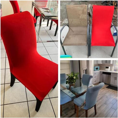 Oversized Extra Large Size Chair Cover High Back Chair Covers Chair Protectors Seat Slipcovers for for All Seasons (Beige High Back, 4) in Saudi Arabia
