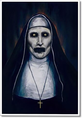 Neejaold Vintage Horror Movie Poster Artwork The Conjuring Mystery Nun Canvas Wall Art Halloween Prints Painting Classic Scary Movie Posters Halloween Room Wall Decor for Bedroom 12x16in Unframed in Saudi Arabia