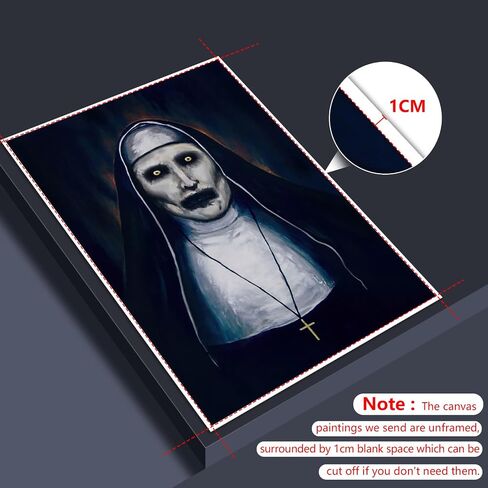 Neejaold Vintage Horror Movie Poster Artwork The Conjuring Mystery Nun Canvas Wall Art Halloween Prints Painting Classic Scary Movie Posters Halloween Room Wall Decor for Bedroom 12x16in Unframed in Saudi Arabia