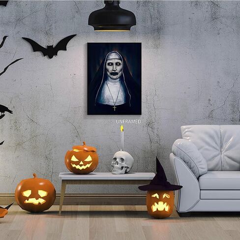 Neejaold Vintage Horror Movie Poster Artwork The Conjuring Mystery Nun Canvas Wall Art Halloween Prints Painting Classic Scary Movie Posters Halloween Room Wall Decor for Bedroom 12x16in Unframed in Saudi Arabia