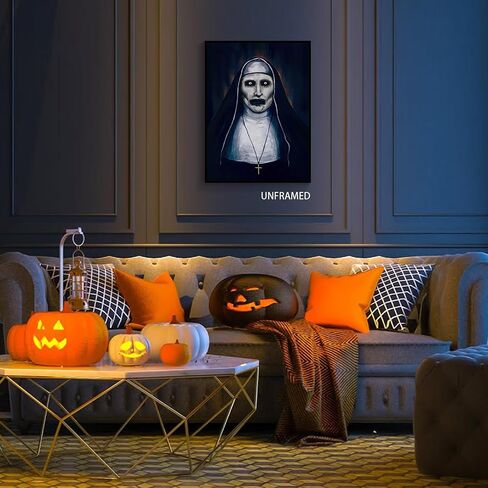 Neejaold Vintage Horror Movie Poster Artwork The Conjuring Mystery Nun Canvas Wall Art Halloween Prints Painting Classic Scary Movie Posters Halloween Room Wall Decor for Bedroom 12x16in Unframed in Saudi Arabia