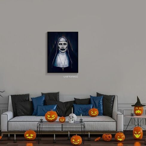Neejaold Vintage Horror Movie Poster Artwork The Conjuring Mystery Nun Canvas Wall Art Halloween Prints Painting Classic Scary Movie Posters Halloween Room Wall Decor for Bedroom 12x16in Unframed in Saudi Arabia